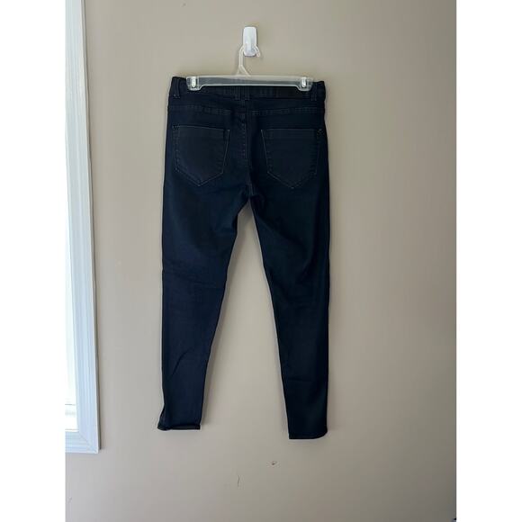 ZARA Basic High Rise Skinny Jeans Dark Blue Denim Womens Size 6 Ankle Zip 27” - Picture 4 of 6